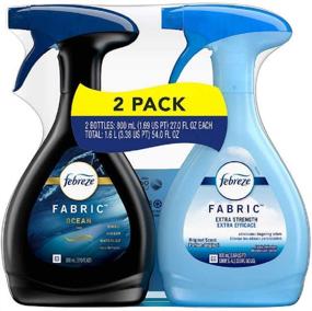 img 1 attached to 🌊 Febreze Fabric Refresher Extra Strength + Ocean Scent Waterlily Ginger Hinoki, 2 Pack (27 OZ Each) - Refreshing Odor Eliminator