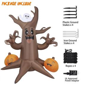 img 2 attached to 👻 HOOJO 8 Feet Halloween Inflatables Ghost Tree with Pumpkins – Outdoor Halloween Decorations with Built-in LEDs, Blow up Yard, Garden, and Lawn Decor