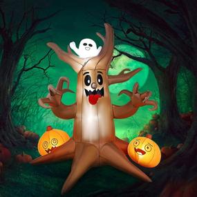 img 4 attached to 👻 HOOJO 8 Feet Halloween Inflatables Ghost Tree with Pumpkins – Outdoor Halloween Decorations with Built-in LEDs, Blow up Yard, Garden, and Lawn Decor