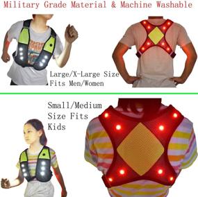 img 3 attached to 🏃 Reflective Running Vest with LED Lights and USB Rechargeable Safety Gear - Machine Washable, Adjustable Waist, Phone Pocket - High Visibility Flashing Vest Perfect for Men, Women, Kids, Runners, and Walkers - Great Gift Option!