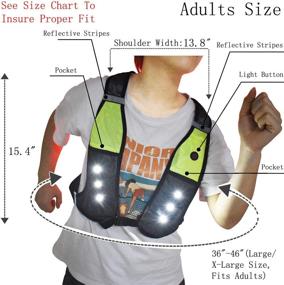 img 2 attached to 🏃 Reflective Running Vest with LED Lights and USB Rechargeable Safety Gear - Machine Washable, Adjustable Waist, Phone Pocket - High Visibility Flashing Vest Perfect for Men, Women, Kids, Runners, and Walkers - Great Gift Option!