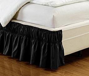 img 1 attached to 🛏️ Black Ruffled Bed Skirt with Wrap Around Style | Fits Queen and King Size Bedding | 100% Soft Microfiber Fabric | Natural Draping, 14" Fall | Covers Legs and Bed Frame