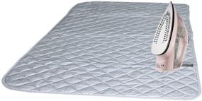 img 4 attached to 🧲 Руибо магнитная плечевая подушка для глажки размером 33 "X 18" - термостойкая замена гладильной доски, портативное и стеганое серое покрытие.