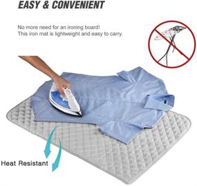 img 2 attached to 🧲 Ruibo Magnetic Ironing Mat Blanket 33"X 18" – Heat-Resistant Replacement for Ironing Board, Portable and Quilted Grey Cover