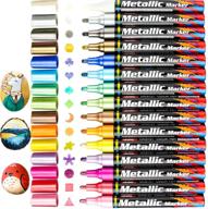 ✨ vibrant 15 color assorted metallic marker pens for sparkling art and crafts -- 3mm tip sheen glitter painting pen set, perfect for card making, birthday greeting, diy photo album, scrapbooking, rock painting, mug art, and calligraphy logo