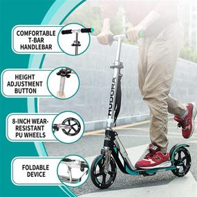 img 1 attached to 🛴 Huadra Foldable Adult Kick Scooter with Big Wheels - 5-Level Height Adjustable Handlebar, Lightweight Aluminum Frame, Quick-Release Folding System - Ideal Commuter Scooter for Teens and Adults