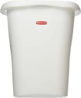 rubbermaid 3-gallon open waste basket in white - perfect for bedroom, bathroom, and office use logo