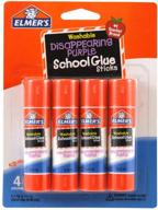 elmer's disappearing purple school glue sticks, pack of 4 - 0.24 oz each - reliable adhesive for schoolwork logo