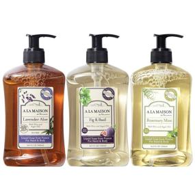 img 4 attached to 🧼 Provence Liquid Hand Soap - Fig & Basil, Lavender Aloe & Rosemary Mint - French Milled, Moisturizing Natural Hand Soap - 16.9 oz. Pump Bottles