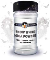 🌸 snow white mica powder - 3.5 ounces / 100 grams cosmetic grade for slime, soap making, bath bombs, make-up, nails & decor [huge x3-5 size advantage] logo