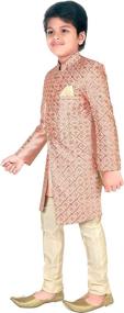 img 2 attached to 👔 Elegant Ethnic Handwork Embroidery Sherwani Boy's Clothing Set