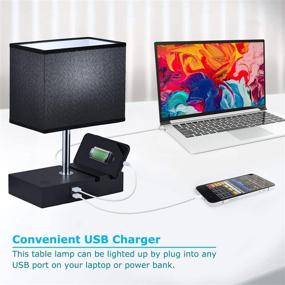 img 3 attached to 🌙 Enhance Your Bedside Atmosphere with Seealle Small Touch Control USB Table Lamp - Stepless Dimmable Nightstand Lamp with Phone Stand, 2 USB Ports, and Bulb Included