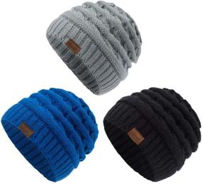 img 4 attached to 🧢 Winter Fleece Children Beanie by ViGrace - Boys' Hats & Caps Accessories