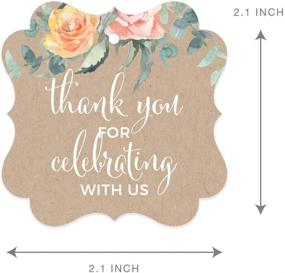 img 3 attached to 🌸 Andaz Press Peach Kraft Brown Rustic Floral Garden Party Baby Shower Collection: 24-Pack Fancy Frame Gift Tags, Express Your Gratitude for Celebrating with Us