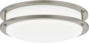 img 4 attached to 💡 Gruenlich 13 Inch Dimmable LED Flush Mount Ceiling Lighting Fixture - 22W, 1370 Lumen, 150W Replacement, Nickel Finish, ETL and Damp Location Rated