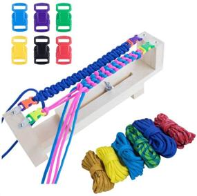 img 4 attached to 🔨 Jig Bracelet Maker with Parachute Cord: Heavy Duty Buckles for DIY Crafts - 6 Paracord Hanks and Quick Release Buckles Included - For Easy Paracord Braiding, Weaving, and Crafting - All-in-One Tool Kit