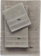 🐊 lacoste croc towel – 100% cotton, 650 gsm, 13x13 wash towel in pebble shade logo