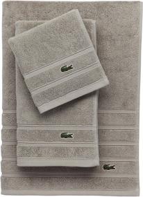 img 1 attached to 🐊 Lacoste Croc Towel – 100% Cotton, 650 GSM, 13x13 Wash Towel in Pebble Shade