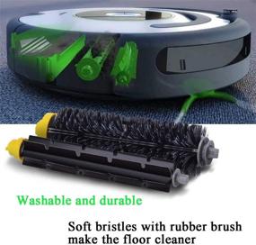 img 2 attached to 🧹 JUMBO FILTER Brush Replacement Part for Roomba 600 700 Series - Robotic Cleaner Parts with Flexible Bristle Brush and 3-Armed Side Brush Accessory