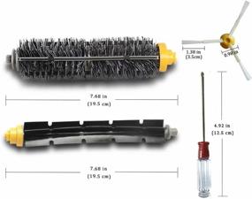 img 3 attached to 🧹 JUMBO FILTER Brush Replacement Part for Roomba 600 700 Series - Robotic Cleaner Parts with Flexible Bristle Brush and 3-Armed Side Brush Accessory