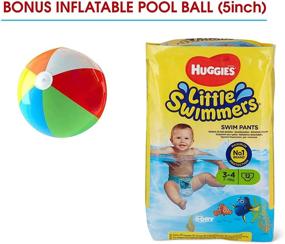 img 3 attached to 🩲 X-Small Little Swimmers Disposable Swim Diapers (7lb-18lb) - 12-Count Pack with Bonus Inflatable Pool Ball (5 inch)