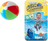 🩲 x-small little swimmers disposable swim diapers (7lb-18lb) - 12-count pack with bonus inflatable pool ball (5 inch) logo