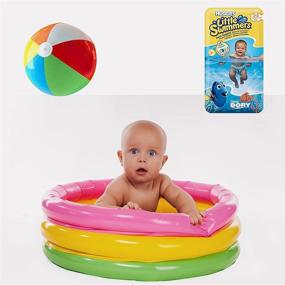 img 2 attached to 🩲 X-Small Little Swimmers Disposable Swim Diapers (7lb-18lb) - 12-Count Pack with Bonus Inflatable Pool Ball (5 inch)