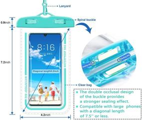 img 3 attached to Clear Universal Waterproof Cellphone Pack（Blue