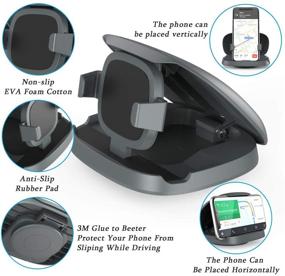 img 3 attached to 🚗 Car Phone Mount by JOYEKY - Vertical Horizontal Cell Phone Holder with 360° Magnetic Rotation for iPhone Samsung Galaxy Android Smartphones, GPS Devices - Detachable Dashboard Cradle