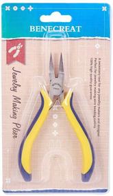 img 2 attached to 🔧 BENECREAT 5 Inch Flat Nose Pliers: Comfort Rubber Grip for Jewelry Making and Handcrafts (Box Joint Construction)