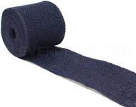 🎀 cleverdelights 4" burlap ribbon with wired edge - 10 yards - navy blue - jute burlap craft &amp; home decor fabric logo