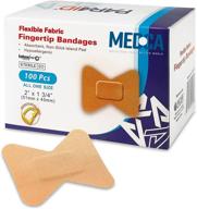 flexible fabric bandages: 100 count box of finger-tip adhesive bandages for ultimate wound protection and care logo