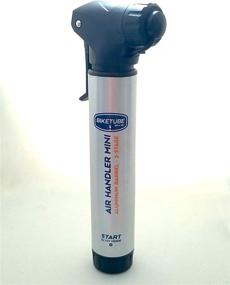 img 1 attached to 🚲 BIKETUBE Air Handler Mini Bike Pump: Two-Stage Pumping, Aluminum Barrel, Presta & Schrader Valves, High Volume & Pressure - Ideal Bicycle Accessory