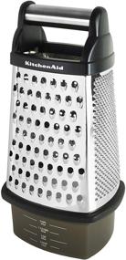 img 1 attached to 🔪 KitchenAid Gourmet 4-Sided Stainless Steel Box Grater with Removable Storage Container, 10-inch Height, Sleek Black