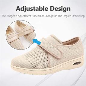 img 3 attached to Breathable Adjustable Diabetic Sneakers for Women by MEJORMEN: Optimal Comfort and Support