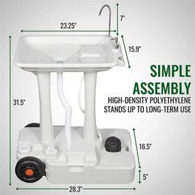 img 3 attached to 🚰 Hike Crew XL Portable Outdoor Foot Pump Camping Sink – Collapsible Hand Wash Basin with 7 Gallon (30L) Water Tank, Wheels, Soap Dispenser, Gooseneck Faucet, and Towel Holder – Ideal for RVs, Travel, and Worksite