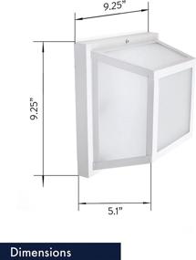 img 2 attached to 🏠 CORAMDEO 9.25” Square Ceiling Light Fixture - Ideal for Porch, Entry, and Outdoor Hallway - Damp Location Rated - Integrated LED Provides 125W Equivalent Brightness - 1200 Lumens, 3000K Color Temperature - White Powder Coat Finish with Frosted Glass