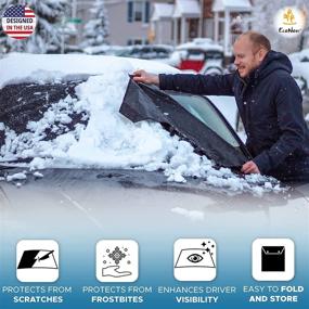 img 2 attached to ❄️ EcoNour 600D Oxford Fabric Windshield Cover for Ice and Snow - All Weather Frost Cover, Water, Heat & Sag-Proof Car Windshield Snow Cover - Standard Size (69 x 42 inches)