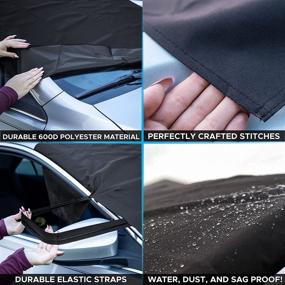 img 1 attached to ❄️ EcoNour 600D Oxford Fabric Windshield Cover for Ice and Snow - All Weather Frost Cover, Water, Heat & Sag-Proof Car Windshield Snow Cover - Standard Size (69 x 42 inches)