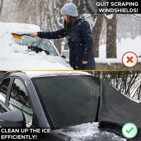 img 3 attached to ❄️ EcoNour 600D Oxford Fabric Windshield Cover for Ice and Snow - All Weather Frost Cover, Water, Heat & Sag-Proof Car Windshield Snow Cover - Standard Size (69 x 42 inches)