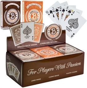 img 4 attached to 🃏 Premium Quality Brybelly Elite Medusa Back Casino Playing Cards - Wide Size/Regular Index - Set of 12 Decks