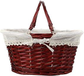 img 3 attached to 🧺 KINJOEK Wicker Woven Basket - Multipurpose Willow Basket with Handle for Storage and Decoration