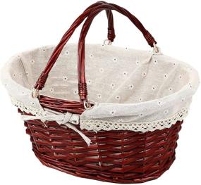 img 4 attached to 🧺 KINJOEK Wicker Woven Basket - Multipurpose Willow Basket with Handle for Storage and Decoration