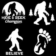 🏞️ white hide and seek champion decals: sasquatch, bigfoot logo