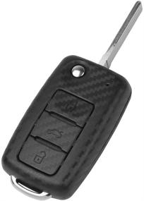 img 3 attached to 🔑 TANGSEN Flip Key Fob Case Cover for VOLKSWAGEN VW BEETLE CC EOS JETTA GOLF GTI JETTA PASSAT PHAETON R32 RABBIT TIGUAN TOUAREG - 3 Button Keyless Entry Remote, 3D Carbon Fiber ABS Embossing