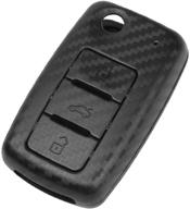 🔑 tangsen flip key fob case cover for volkswagen vw beetle cc eos jetta golf gti jetta passat phaeton r32 rabbit tiguan touareg - 3 button keyless entry remote, 3d carbon fiber abs embossing logo