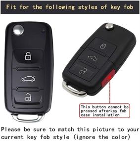 img 1 attached to 🔑 TANGSEN Flip Key Fob Case Cover for VOLKSWAGEN VW BEETLE CC EOS JETTA GOLF GTI JETTA PASSAT PHAETON R32 RABBIT TIGUAN TOUAREG - 3 Button Keyless Entry Remote, 3D Carbon Fiber ABS Embossing