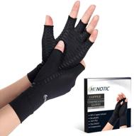 henotic copper compression gloves for women and men: fingerless, breathable, and moisture wicking for arthritis, carpal tunnel, rheumatoid pains, and joint swelling relief логотип