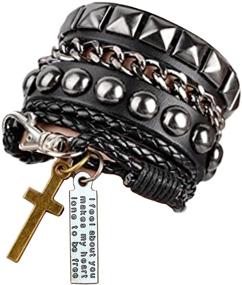 img 4 attached to Z W W Street Leather Multilayer Bracelet