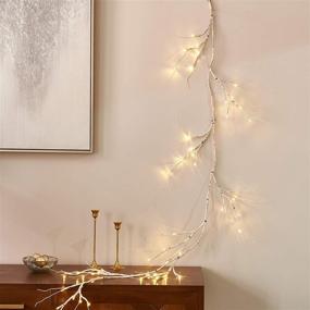 img 1 attached to 🌲 LITBLOOM Lighted Birch Garland - 6FT, 48 LED Battery Operated with Timer, Pre-lit Twig Vine Lights for Christmas Holiday and Party Indoor Outdoor Decoration - Enhanced SEO